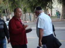 Zev sharing the Bible